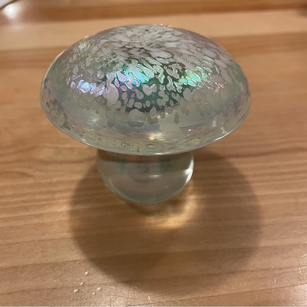 Iridescent Glass Mushroom Art Piece